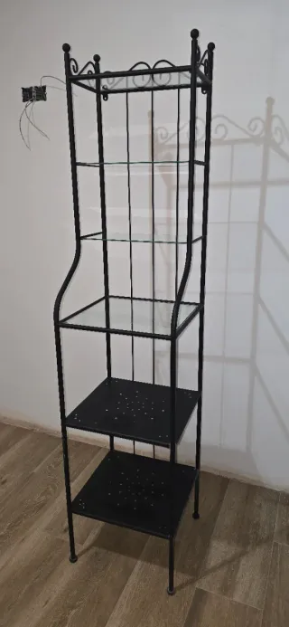 Scaffale in ferro battuto e vetro 'RITIRA A VALDEMORO'