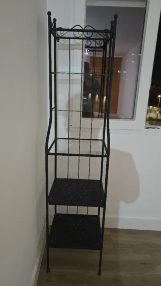 Scaffale in ferro battuto e vetro 'RITIRA A VALDEMORO'