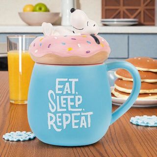 Taza Snoopy 3D Donut Tapa 500ml