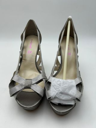 CHEDIVÉ Scarpe Donna Tacco Argento Tg.38