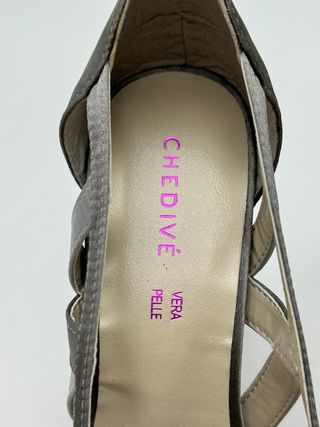 CHEDIVÉ Scarpe Donna Tacco Argento Tg.38