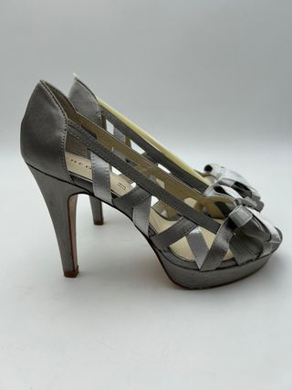 CHEDIVÉ Scarpe Donna Tacco Argento Tg.38