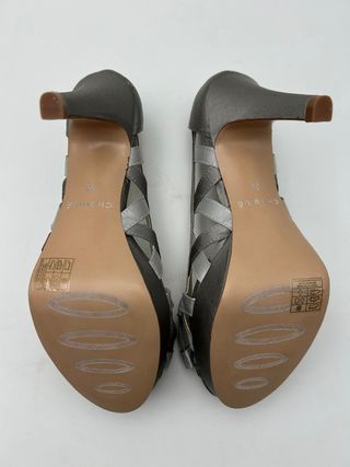 CHEDIVÉ Scarpe Donna Tacco Argento Tg.38