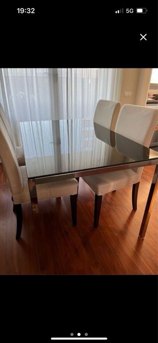 Tavolo da Pranzo in Cristallo Nero