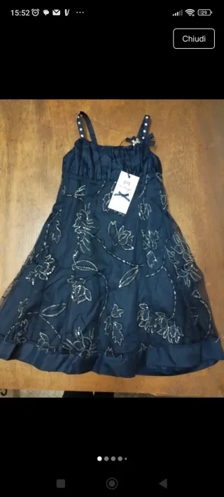 Vestito cerimonia bambina blu 7 anni