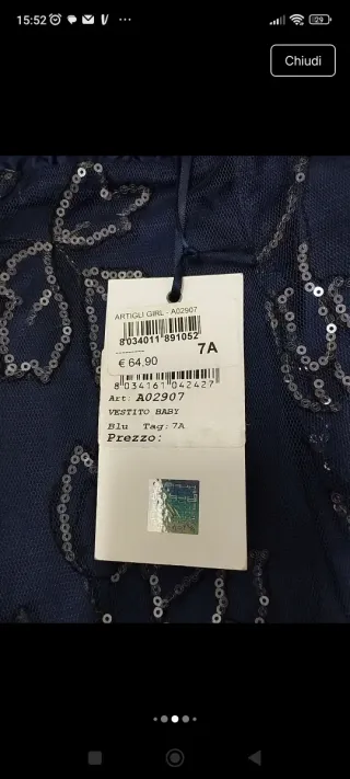 Vestito cerimonia bambina blu 7 anni