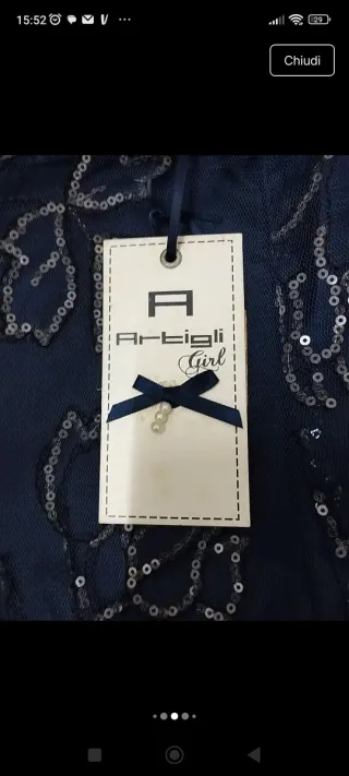 Vestito cerimonia bambina blu 7 anni