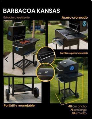 Barbacoa de carbón con tapa