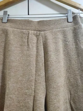 ZARA - Pantalón de punto marrón