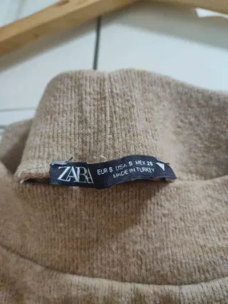 ZARA - Pantalón de punto marrón