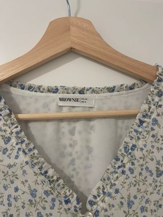 Blusa Brownie floral manga larga talla S-M