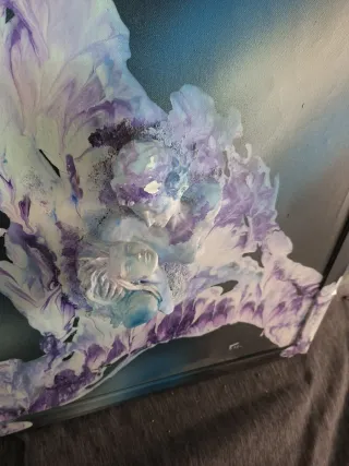 Cuadro abstracto azul y morado