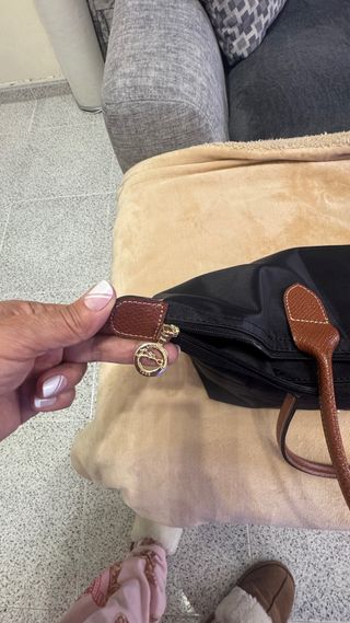 Bolsa Grande Longchamp Preta e Marrom