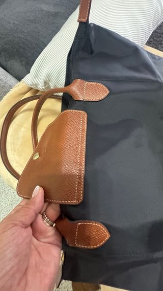 Bolsa Grande Longchamp Preta e Marrom