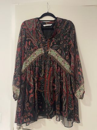 Vestido Zara Estampado Paisley Talla M