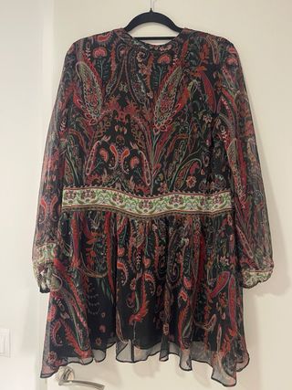 Vestido Zara Estampado Paisley Talla M