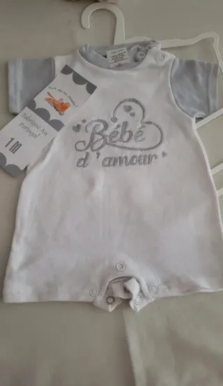 Pelele bebé Bebé d'amour 1 mes