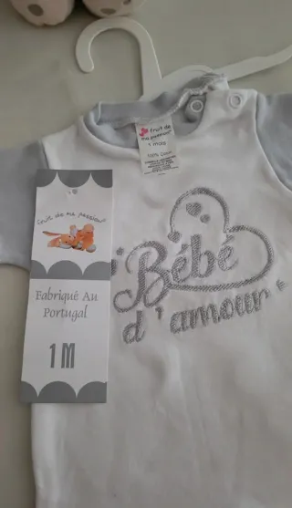 Pelele bebé Bebé d'amour 1 mes