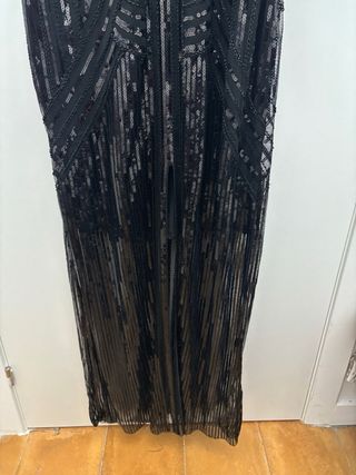 Vestido largo lentejuelas negro