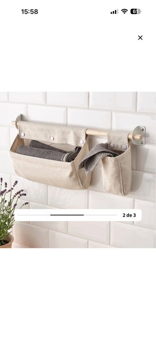 Almacenaje colgante Ikea tela