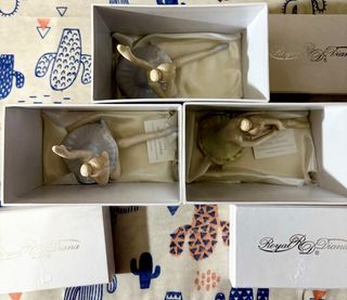 Set 3 statuette ballerine porcellana