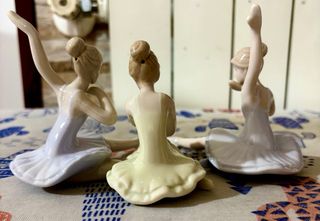 Set 3 statuette ballerine porcellana