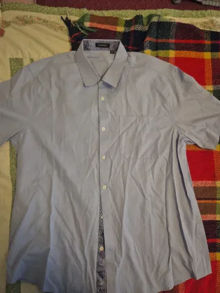 Camicia uomo maniche corte HISDERN lilla XL