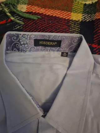 Camicia uomo maniche corte HISDERN lilla XL