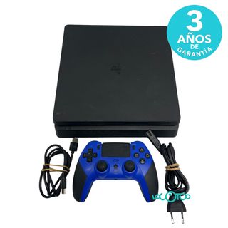 PS4 Slim 1TB Negra + Mando Azul