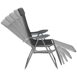 Set 2 sillas, plegables de aluminio y ajustable, antracita