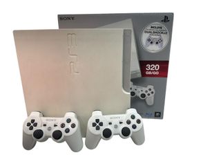 CONSOLA PS3 SLIM BLANCA 320GB + 2 MANDOS + CAJA  + MANUALES
