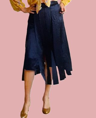 Falda Zara Negra y Dorada