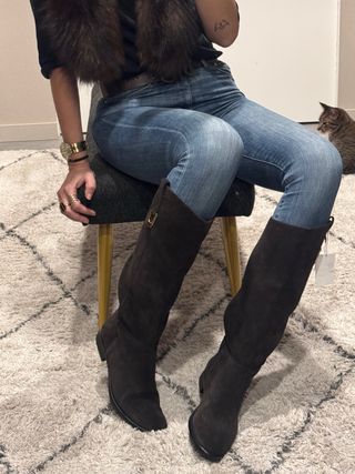 Botas Altas Ante Zara Nuevas