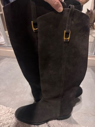 Botas Altas Ante Zara Nuevas