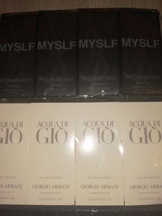 Perfumes Armani, Valentino..