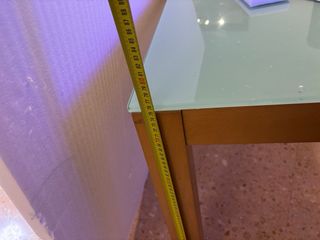 Mesa comedor extensible madera y cristal