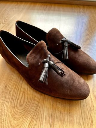 Mocasines con borlas Zara marrones