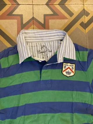 Polo Cricket Club righe blu/verdi M