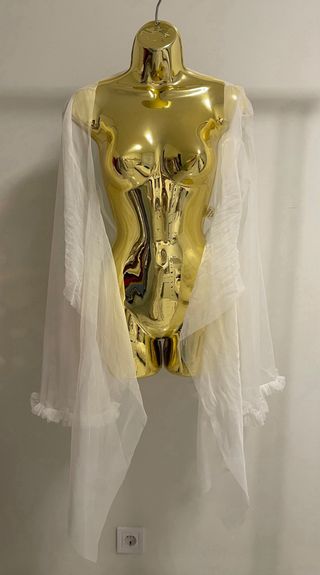 Colete/Bolero de tule branco