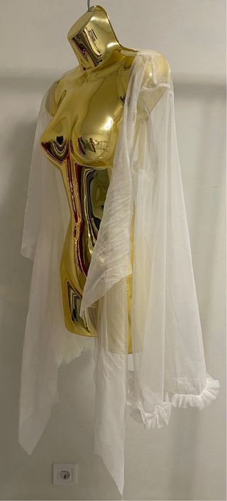 Colete/Bolero de tule branco