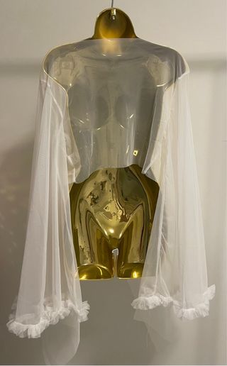 Colete/Bolero de tule branco