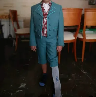 Traje de Torrenti Niño Azul y chaleco Rojo