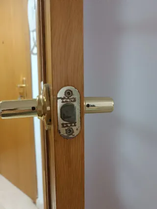 Puerta doble madera con cristal