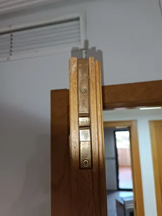 Puerta doble madera con cristal