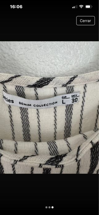 Mono corto Lefties rayas beige y negro