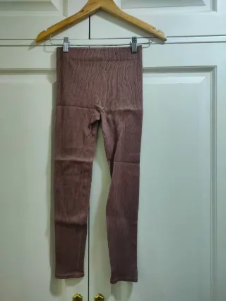 ZARA - Leggings Beige Canalé