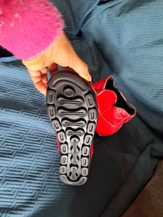 Zapatos rojos invierno con flores