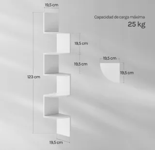 Estantería Esquinera Flotante 5 Niveles
