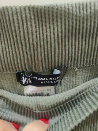 ZARA - Leggings Canalé Verde