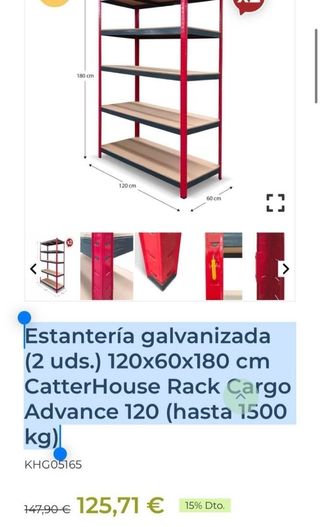 Estanteria galvanizada 2 unidades